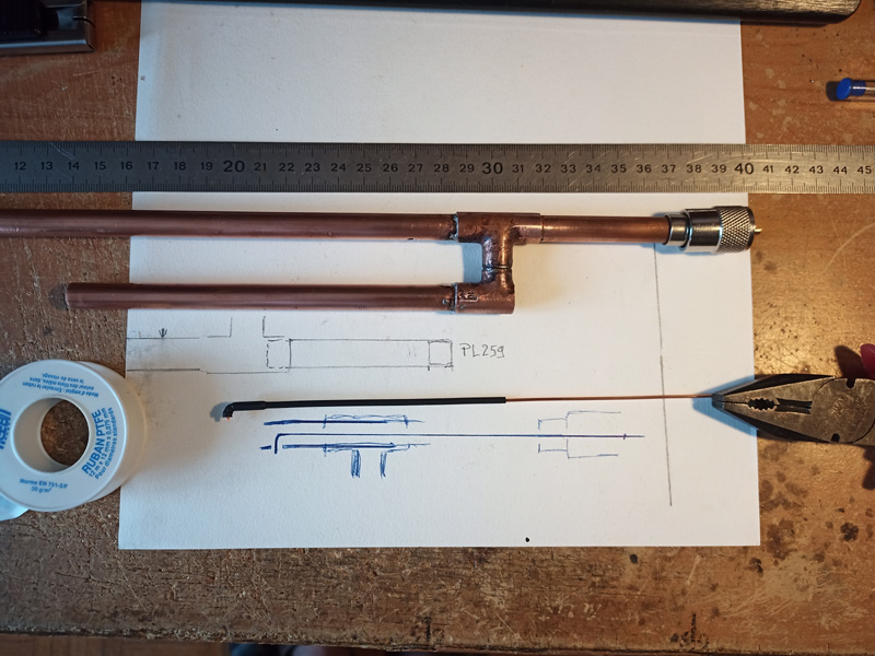 d�tails PL259 antenne J-POLE 446 Mhz suite